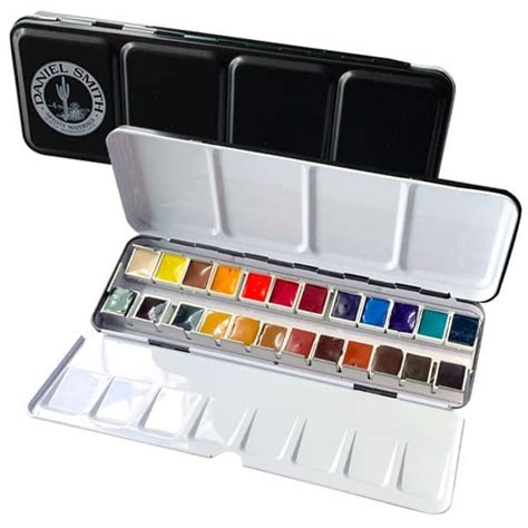 daniel smith watercolor half pan metal box set|daniel smith half pan set.